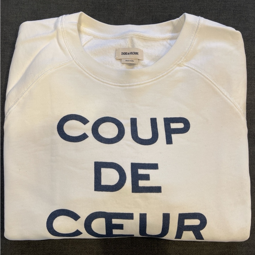 Zadig & Voltaire White Crewneck Sweatshirt with Label